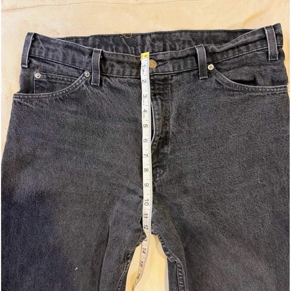 Levi's 550 Jeans Orange Tab 34x30 Black Relaxed Fit Tapered USA Paint Splatter